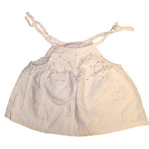 Baby Vintage Samara Pink Linen Blend Tank Top Shirt Top Size 12 Months Pin Tucks